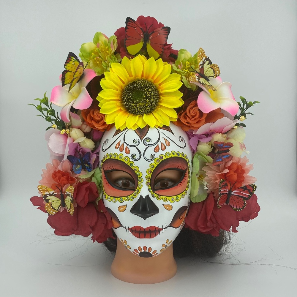 Day of the dead flower mask